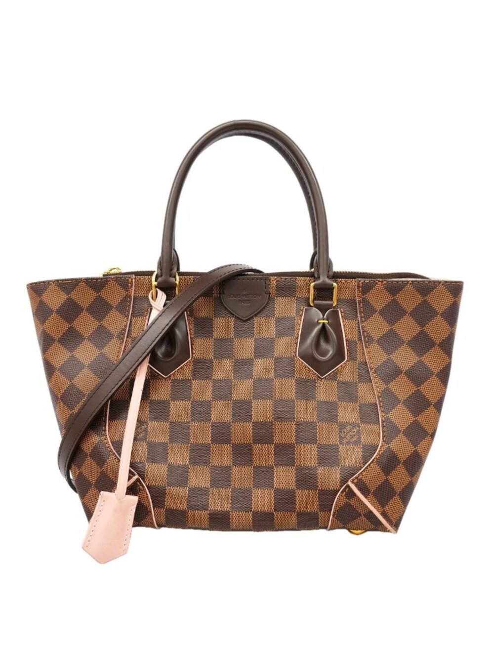 Louis Vuitton Handbag Damier Kaisa Tote PM Ebene Rose Ballerine 2-Way